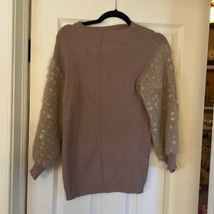 Mystree Small mauve sweater with furry sleeves